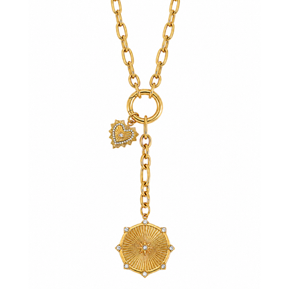 Linden Toggle Chain Medallion Lariat Necklace
