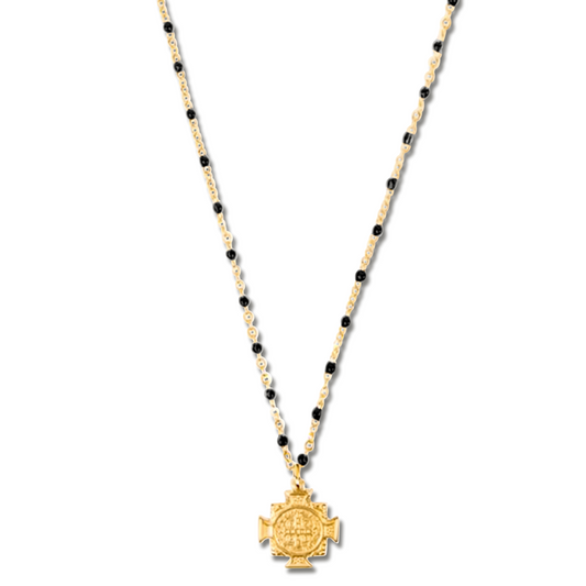 Ellie Vail Zayla Cross Pendant Enamel Beaded Necklace